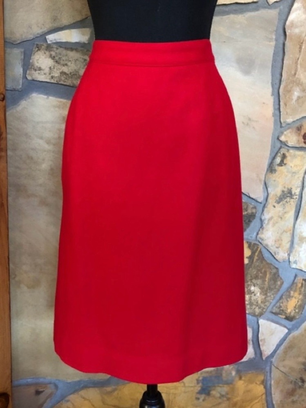 Vintage Wool Skirt Lined Red by Sag Harbor (18)